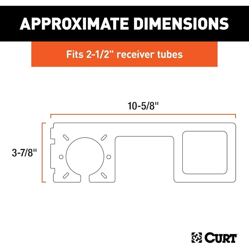 CURT 58003 Easy-Mount Trailer Bracket, 2-1/2 Inch Receiver, 4 or 5, 6 or 7 Way